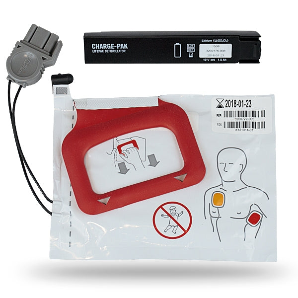 Lifepak CR Plus Battery Charge Pack + 2 Electrodes